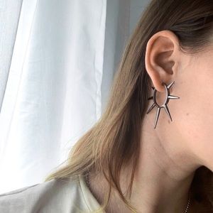 Any 2/$20! Gunmetal Studded Hoop Earrings